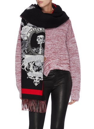 Figure View - Click To Enlarge - ALEXANDER MCQUEEN - Promise Banner wool blend scarf
