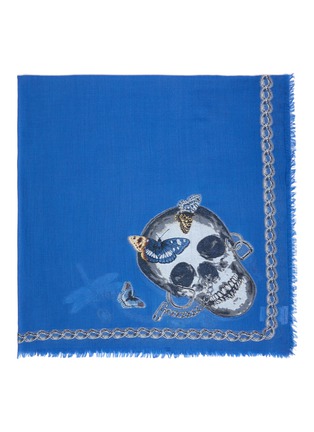 Detail View - Click To Enlarge - ALEXANDER MCQUEEN - 'Botanical Punk' skull scarf