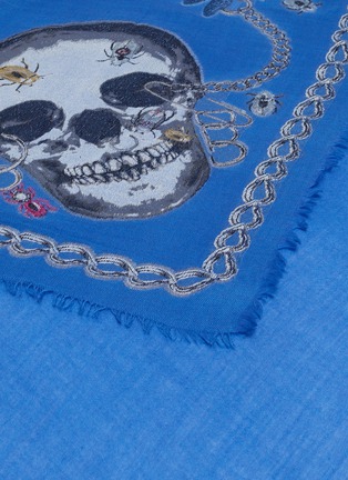 Detail View - Click To Enlarge - ALEXANDER MCQUEEN - 'Botanical Punk' skull scarf
