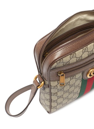 Detail View - Click To Enlarge - GUCCI - 'Ophidia' Web stripe GG Supreme canvas small messenger bag