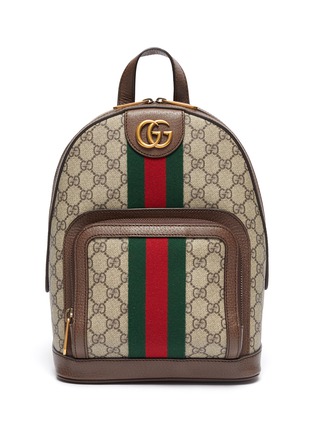 Main View - Click To Enlarge - GUCCI - 'Ophidia' Web stripe GG Supreme canvas backpack