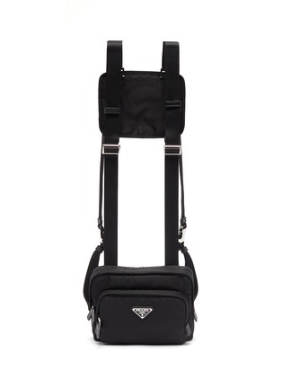 Main View - Click To Enlarge - PRADA - Logo plate chest pouch