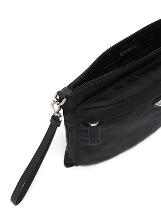 Detail View - Click To Enlarge - PRADA - Logo plate zip pouch