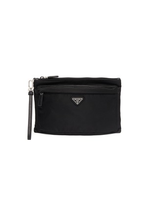 Main View - Click To Enlarge - PRADA - Logo plate zip pouch