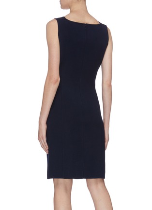 Back View - Click To Enlarge - OSCAR DE LA RENTA - Folded collar sleeveless dress