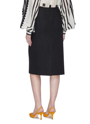Back View - Click To Enlarge - OSCAR DE LA RENTA - Wool pencil skirt
