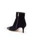  - GIANVITO ROSSI - 'Velluto' Strass embellished toecap velvet ankle boots