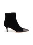Main View - Click To Enlarge - GIANVITO ROSSI - 'Velluto' Strass embellished toecap velvet ankle boots