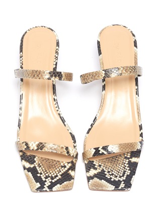 Detail View - Click To Enlarge - BY FAR - 'Thalia' snake embossed leather sandals