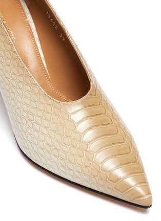 Detail View - Click To Enlarge - DRIES VAN NOTEN - Python-embossed leather pumps