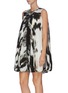Detail View - Click To Enlarge - ALEXANDER MCQUEEN - Belted graphic print pleated sleevless dress