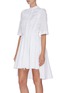 Detail View - Click To Enlarge - ALEXANDER MCQUEEN - Detachable sleeves asymmetric pleated dress