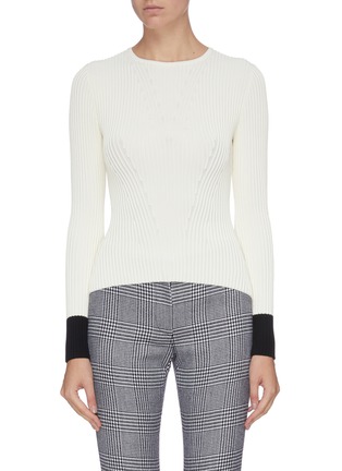 Main View - Click To Enlarge - ALEXANDER MCQUEEN - Rib knit contrast cuff top