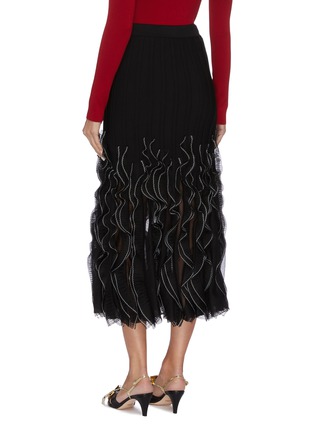 Back View - Click To Enlarge - ALEXANDER MCQUEEN - Ruffle trim skirt