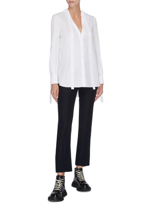 Figure View - Click To Enlarge - ALEXANDER MCQUEEN - Panelled V-neck shirt