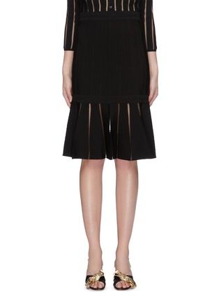 Main View - Click To Enlarge - ALEXANDER MCQUEEN - Contast panel cutout stripe skirt