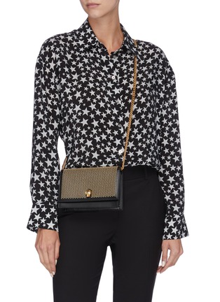 Figure View - Click To Enlarge - ALEXANDER MCQUEEN - Stud flap mini leather crossbody bag