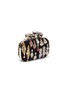 Detail View - Click To Enlarge - ALEXANDER MCQUEEN - Strass embellished velvet four-ring box clutch
