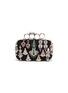 Main View - Click To Enlarge - ALEXANDER MCQUEEN - Strass embellished velvet four-ring box clutch