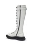  - ALEXANDER MCQUEEN - Contrast stitching chunky outsole patent leather combat boots