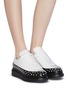 Figure View - Click To Enlarge - ALEXANDER MCQUEEN - 'Larry' contrast sole studded sneakers