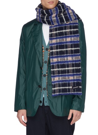 Figure View - Click To Enlarge - NANAMICA - Check plaid wool down muffler
