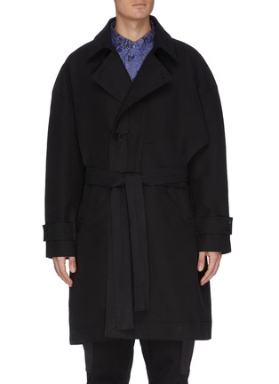 Main View - Click To Enlarge - INDICE STUDIO - 'Dimensions' asymmetric button-up belt coat