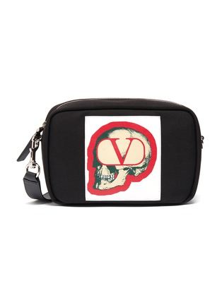Main View - Click To Enlarge - VALENTINO GARAVANI - Valentino Garavani x Undercover VLOGO skull patch nylon shoulder bag