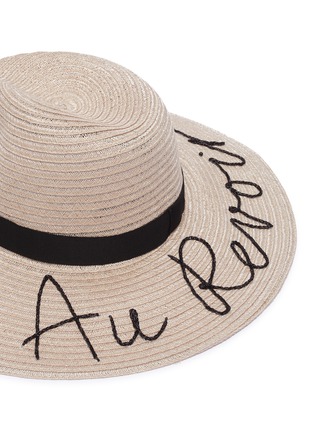 Detail View - Click To Enlarge - EUGENIA KIM - 'Emmanuelle' slogan embellished straw hat