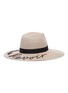 Figure View - Click To Enlarge - EUGENIA KIM - 'Emmanuelle' slogan embellished straw hat