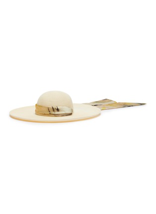Main View - Click To Enlarge - EUGENIA KIM - 'Bunny' botanical print scarf straw hat