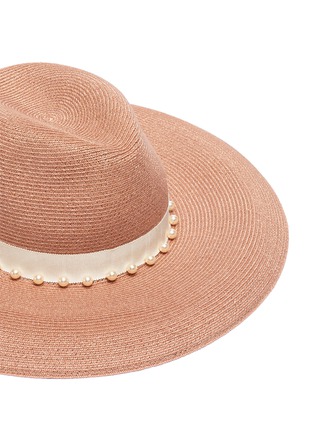 Detail View - Click To Enlarge - EUGENIA KIM - 'Emmanuelle' faux pearl straw hat