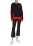 Figure View - Click To Enlarge - ALEXANDER MCQUEEN - Floral embroidery colourblock back sweatshirt