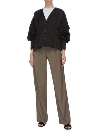 Figure View - Click To Enlarge - THE R COLLECTIVE - 'Whistler' ruched sleeve pleated waist jacket