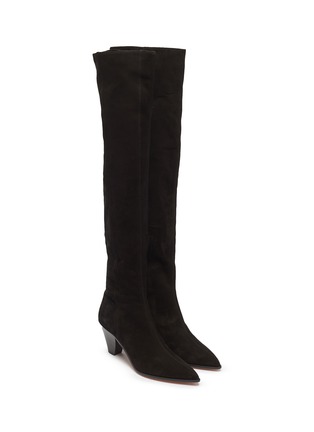 Detail View - Click To Enlarge - AQUAZZURA - 'Shoreditch' suede knee high boots