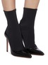 Figure View - Click To Enlarge - AQUAZZURA - 'Zen' croc embossed leather sock knit ankle boots