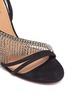 Detail View - Click To Enlarge - AQUAZZURA - 'Wild' glass crystal fringe suede strappy sandals