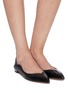 Figure View - Click To Enlarge - AQUAZZURA - 'Zen' scalloped croc embossed leather step-in flats