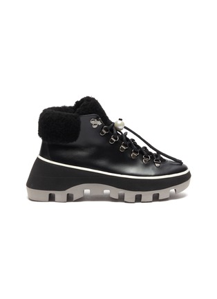 Main View - Click To Enlarge - NICHOLAS KIRKWOOD - 'Delfi Max' shearling collar leather hiking boots