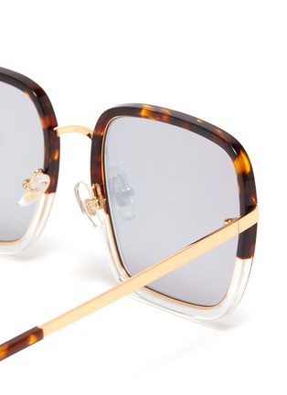 Detail View - Click To Enlarge - SPEKTRE - 'Clio' tortoiseshell acetate rim mirror metal square sunglasses