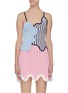 Main View - Click To Enlarge - PH5 - Colourblock panelled stripe wavy neckline tanktop