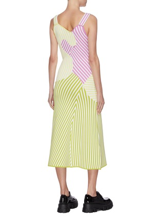 Back View - Click To Enlarge - PH5 - 'Talia' wave print stripe colourblock dress