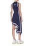 Back View - Click To Enlarge - PH5 - Asymmetric wavy hem high neck sleeveless dress