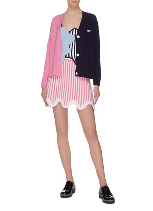 Figure View - Click To Enlarge - PH5 - 'Adelie' wavy hem stripe mini skirt