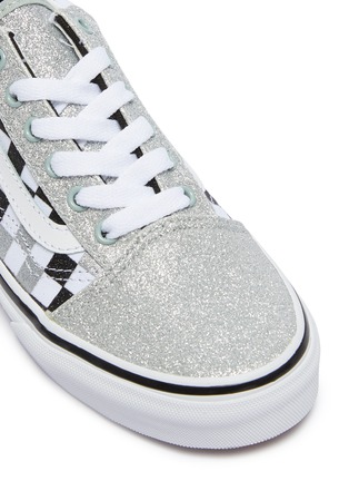 Detail View - Click To Enlarge - VANS - 'Old School V' checkerboard glitter canvas kids sneakers