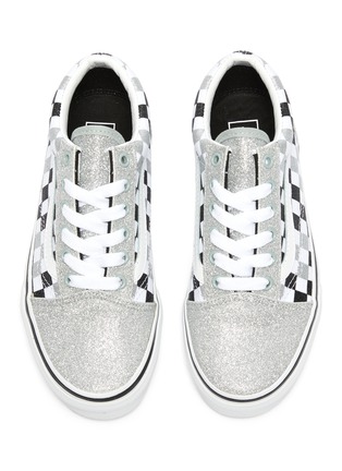 Figure View - Click To Enlarge - VANS - 'Old School V' checkerboard glitter canvas kids sneakers