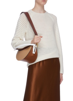 Front View - Click To Enlarge - YUZEFI - 'Dip' top handle colourblock leather shoulder bag