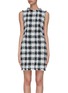 Main View - Click To Enlarge - ALEXANDER MCQUEEN - Check plaid tweed sleeveless dress