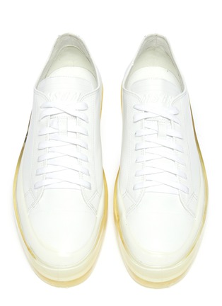 Detail View - Click To Enlarge - MSGM - 'Floating' logo print leather sneakers