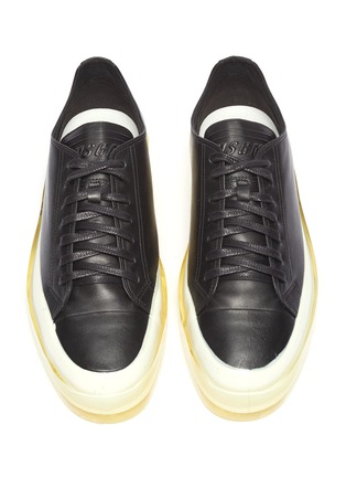 Detail View - Click To Enlarge - MSGM - 'Floating' logo print leather sneakers